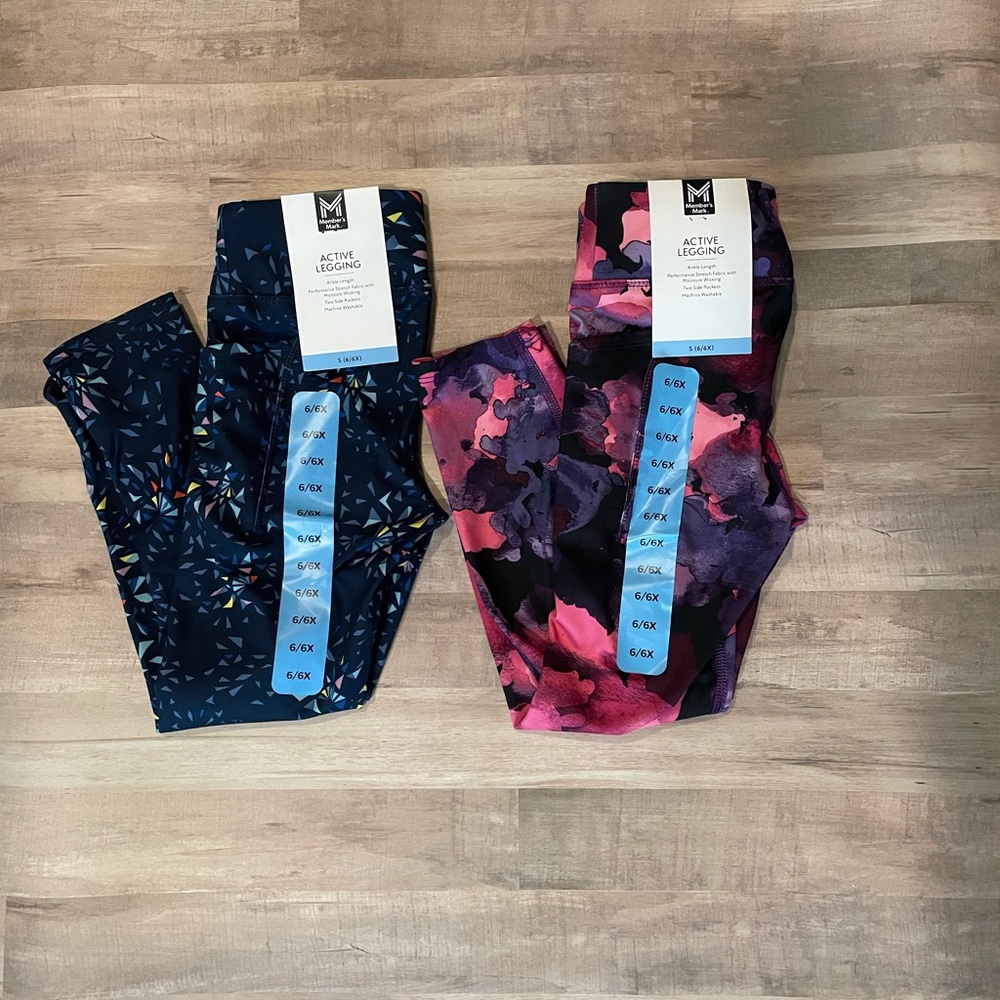 Vibrant Blue and Purple Leggings with Stretchy Fit